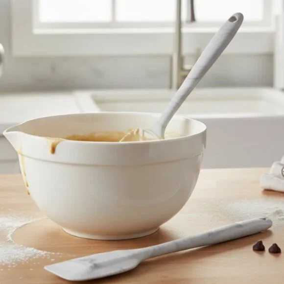 Marble Style Silicone Spatula Set 4pc Kitchen Cooking Utensils Heat Resistant - Picture 5 of 6